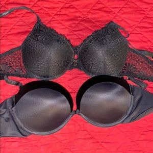 Two black bras 36C Maidenform and Juicy Couture